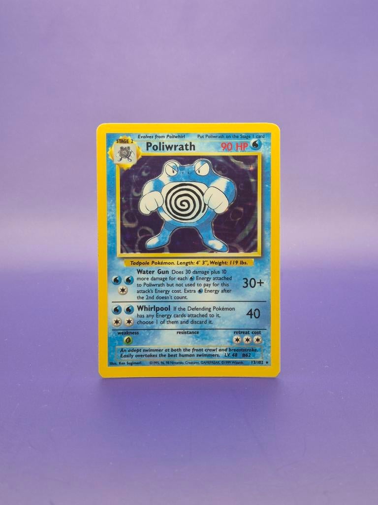Poliwrath - Base Set 13/102, Hobby en Vrije tijd, Verzamelkaartspellen | Pokémon, Ophalen of Verzenden, Gebruikt, Losse kaart