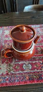 Vintage Bruine koffiepot met Filter, Ophalen of Verzenden, Gebruikt