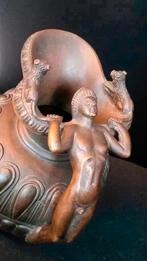 Brons Wine Pitcher Oenokoe Greece Antique ,Anthropomorphic, Ophalen of Verzenden, Brons