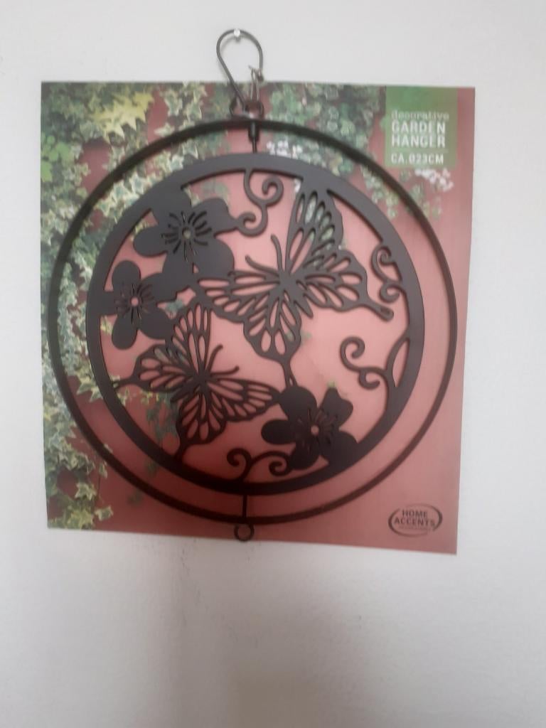 Decoratieve tuin hanger met vlinders en bloemen, 23cm, Ophalen, Nieuw