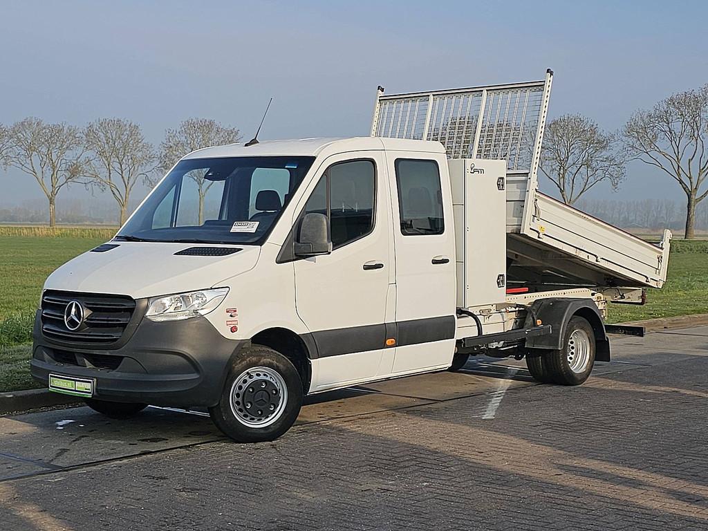 MERCEDES-BENZ SPRINTER 514 dub.cab kipper airco, Auto's, Gebruikt, Euro 6, 143 pk, Wit