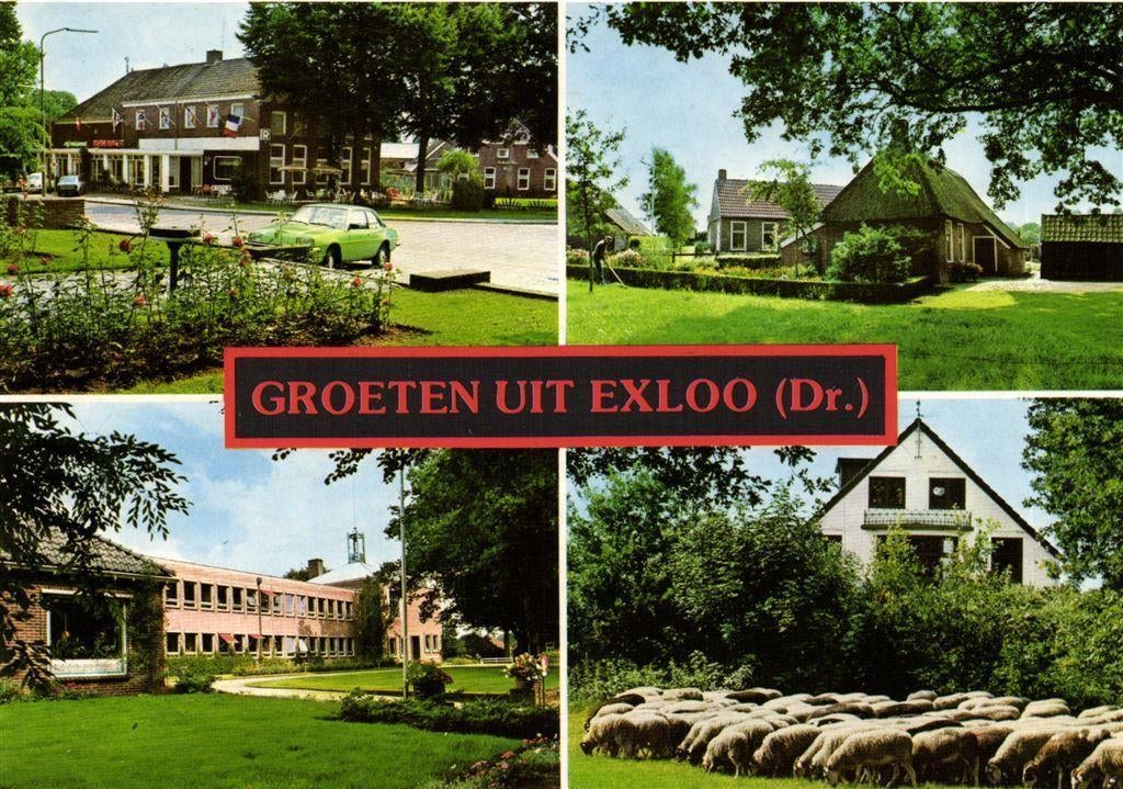Groeten uit Exloo [Dr.] - 4 afb - ongelopen, Ophalen of Verzenden, Voor 1920, Ongelopen, Drenthe