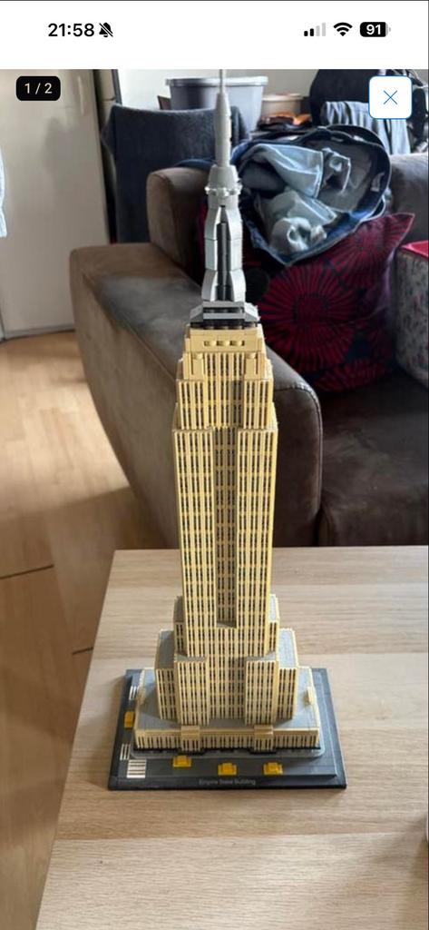 Lego Architecture Empire State Building, Kinderen en Baby's, Speelgoed | Duplo en Lego, Ophalen, Zo goed als nieuw, Complete set