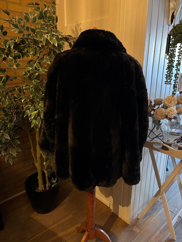 Prachtige bruine bontjas driekwart, Ophalen of Verzenden, Zo goed als nieuw, Maat 42/44 (L), Bruin