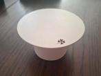 Beige crème kaarsenhouder, plateau met klavertje 4, Overige materialen, Crème, Ophalen of Verzenden, Zo goed als nieuw