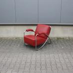 Nestor fauteuil rood leer | Visstoel |, Ophalen, Onbekend, 75 tot 100 cm, Onbekend