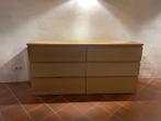MALM Ladekast met 6 lades, wit gelazuurd eikenfineer, Huis en Inrichting, Kasten | Ladekasten, Ophalen, Gebruikt, 5 laden of meer