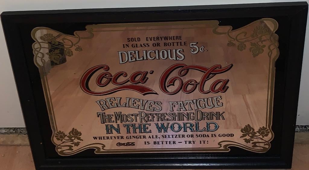 Coca Cola spiegel, Minder dan 50 cm, Gebruikt, Ophalen of Verzenden, Minder dan 100 cm