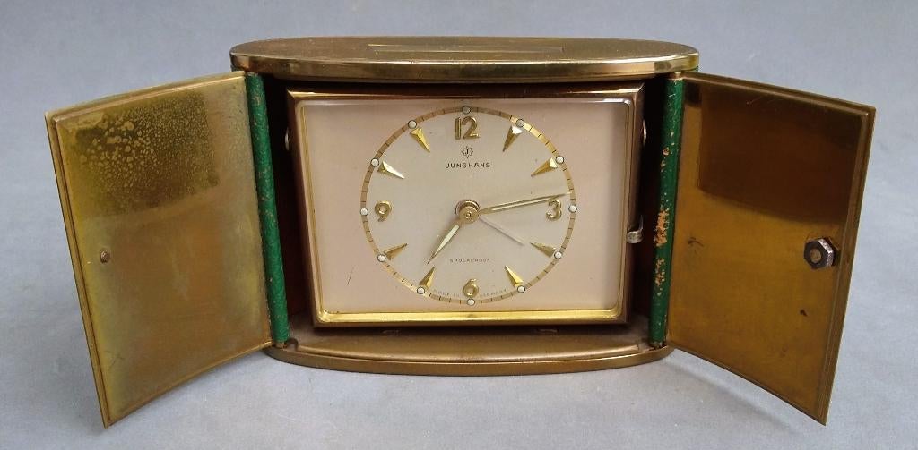 1945-1950 Reiswekker Reis Wekker met Alarm JUNGHANS Germany, Antiek en Kunst, Antiek | Klokken, Ophalen of Verzenden