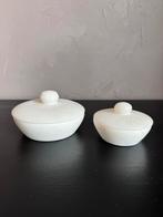 Wit marmeren kleine set opbergpotten, Ophalen of Verzenden, Zo goed als nieuw, Rond, Steen of Aardewerk