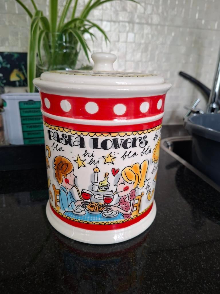 Blond Amsterdam Voorraadpot 'Pasta Lovers', Zo goed als nieuw, Voorraadpot, Steen/keramiek, Meerkleurig