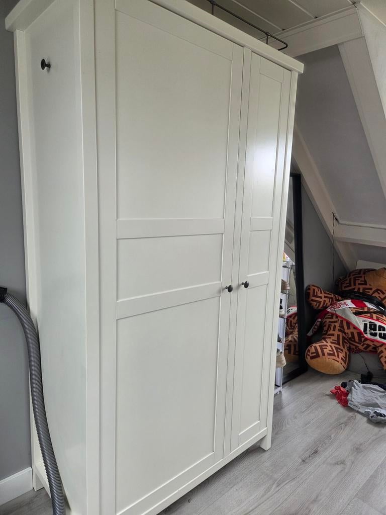 IKEA Hemnes Kledingkast Wit - 102x55x190 cm, Ophalen, Met deur(en), 100 tot 150 cm, Zo goed als nieuw
