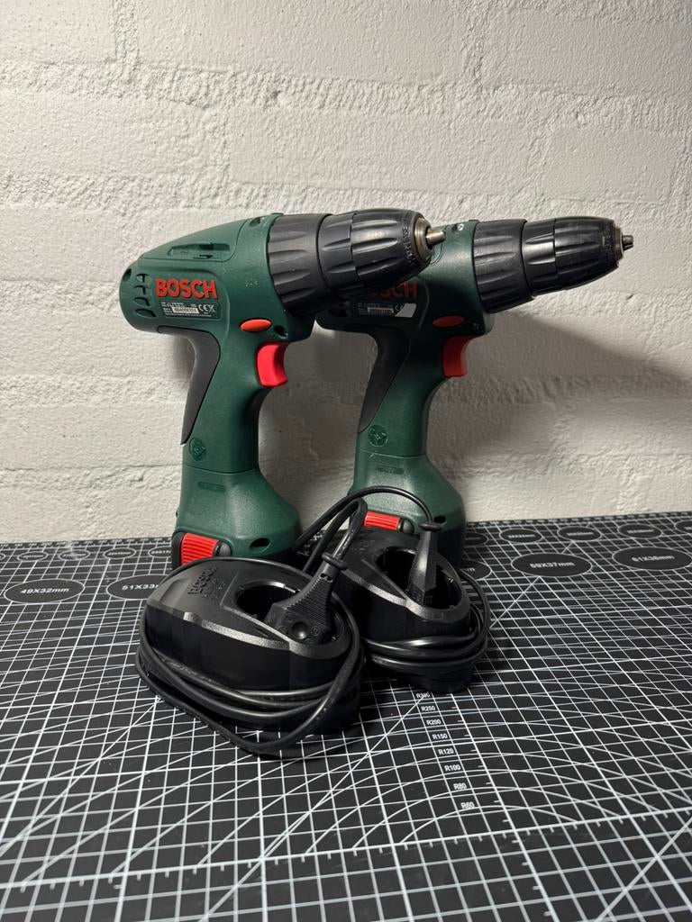 2x Bosch PSR 9.6 accuschroevendraaiers – gebruikt, Doe-het-zelf en Verbouw, Gereedschap | Boormachines, Ophalen of Verzenden, Zo goed als nieuw