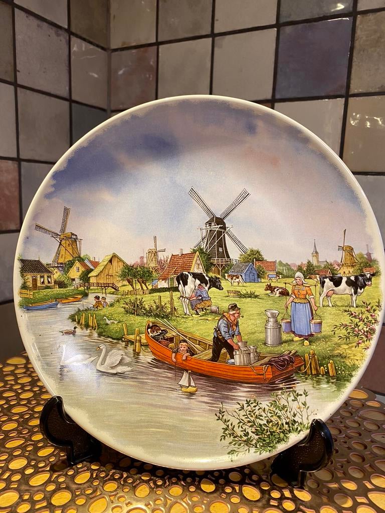 Roya Swabap,Ter Steege 1984,hand decorated sierbord,diam24.5, Ophalen of Verzenden