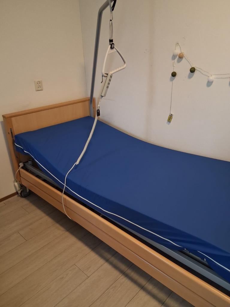 Eenpersoonsbed met papegaai, Ophalen, 90 cm, Eenpersoons, Hout