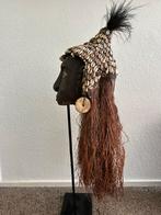 Prachtig oud houten Asmat hoofd met versiering, Papua Nieuw, Antiek en Kunst, Ophalen of Verzenden