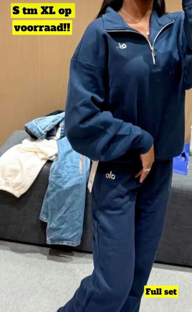 Alo joggingspak zipper size L blue, Ophalen of Verzenden, Nieuw, Blauw