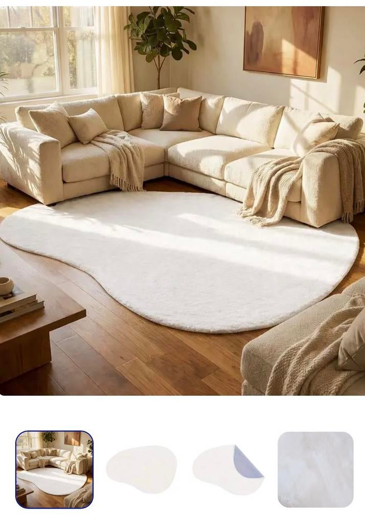 Organisch vloerkleed Faux Fur - beige Action, Beige, Ophalen of Verzenden, Rechthoekig, Nieuw