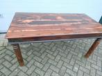 Teakhouten eettafel, Ophalen, 200 cm of meer, 50 tot 100 cm, Zo goed als nieuw