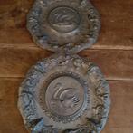2 tinnen versierde schalen zwanen, Antiek en Kunst, Antiek | Tin, Verzenden