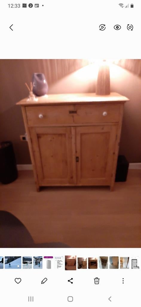 Leuk oud grenen buffetkast/tv kast, Gebruikt, Met deur(en), 100 tot 150 cm, Grenenhout