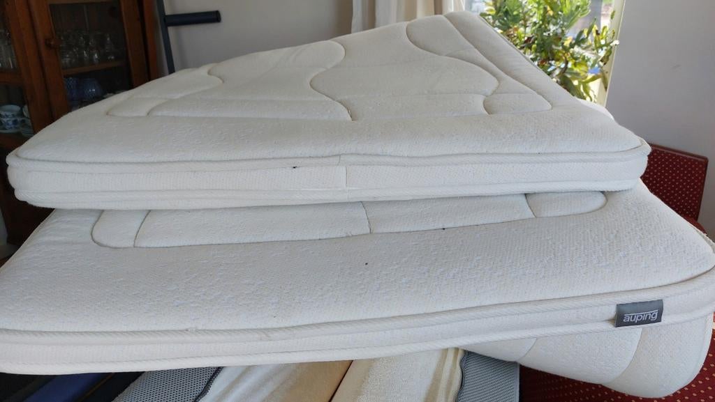 Auping topdekmatras 80x220,  2 stuks, Ophalen, Gebruikt, 90 cm, Eenpersoons