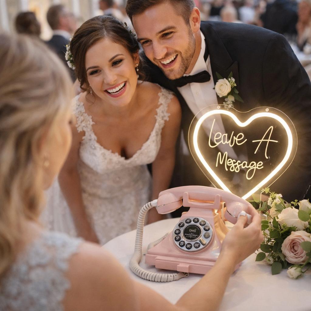 audiogastenboek trouwen trouwtelefoon trouwerij, Overige materialen, Wit, Nieuw, Ophalen of Verzenden