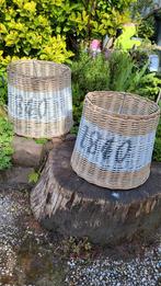 Huizen- 2 Grote Rieten Lampen Kappen, Huis en Inrichting, Lampen | Lampenkappen, Ophalen of Verzenden, Zo goed als nieuw, Rond