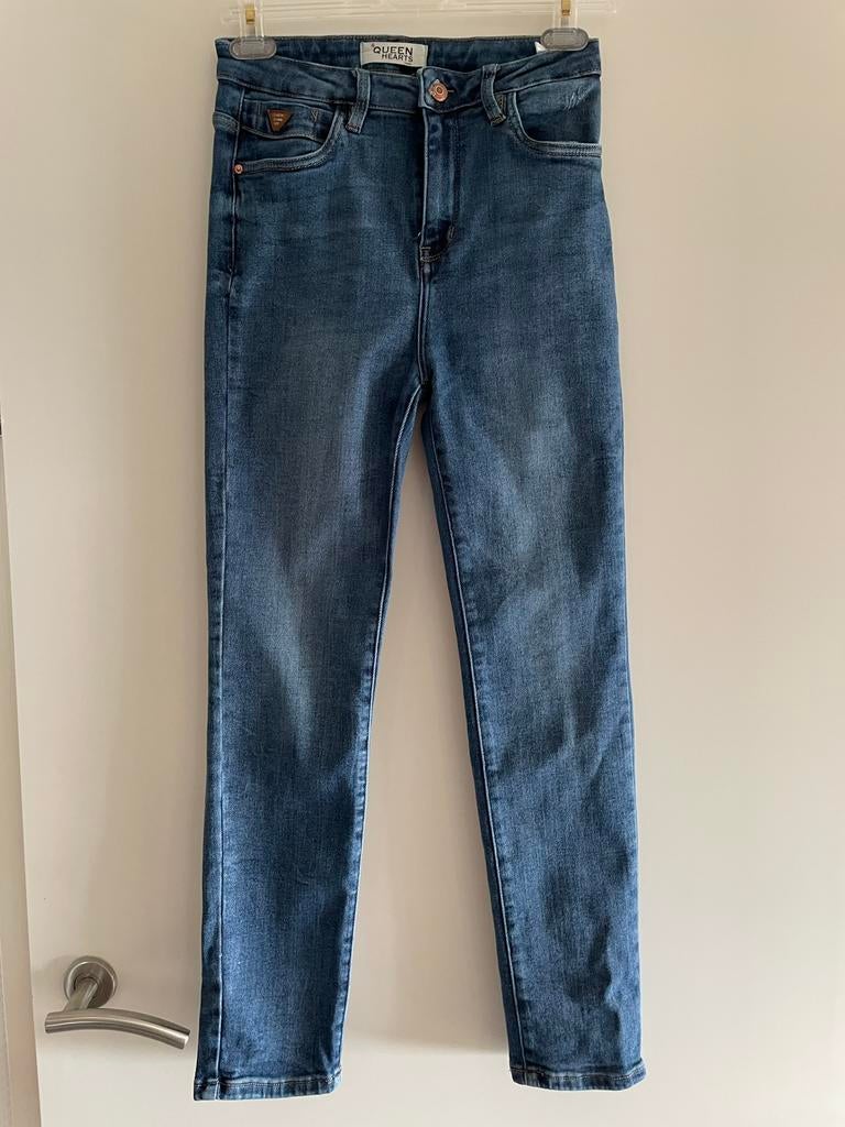 Queen hearts spijkerbroek hoog model maat m, Blauw, ., Ophalen of Verzenden, Zo goed als nieuw