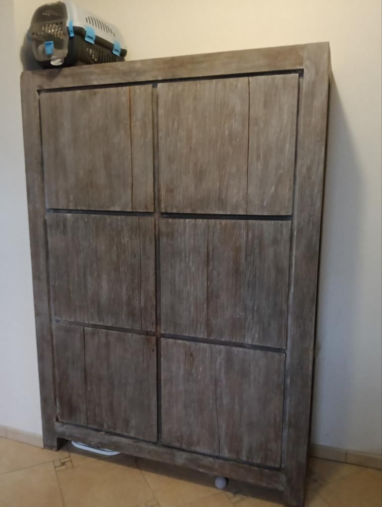 Grote koloniale teak kast en dressoir, Teakhout, Ophalen of Verzenden, 25 tot 50 cm, Gebruikt