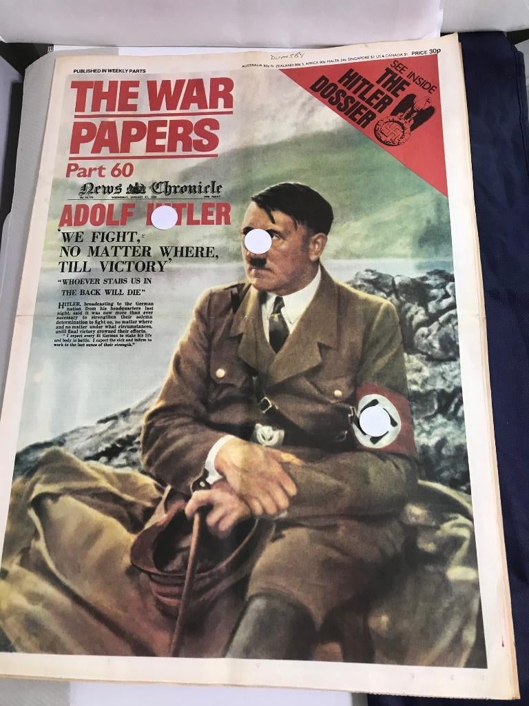 Derde rijk WW2 Oorlogskrant News Chronicle 1945😎🤗👌, Verzamelen, Ophalen of Verzenden, Overige soorten, Duitsland, Boek of Tijdschrift