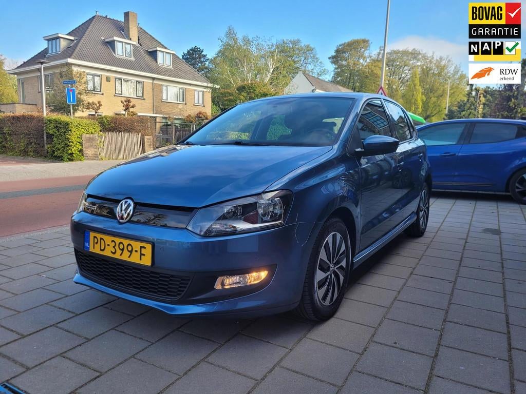 Volkswagen Polo 1.0 BlueMotion Edition, Auto's, Voorwielaandrijving, 95 pk, Blauw, Origineel Nederlands