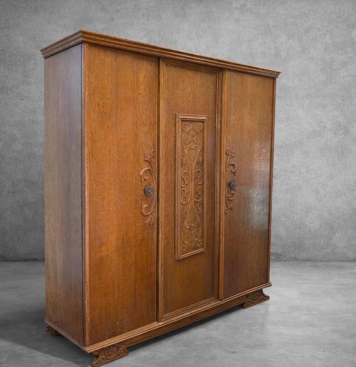 Oude brocante linnenkast / kledingkast vintage, Huis en Inrichting, Kasten | Kledingkasten, Gebruikt, 150 tot 200 cm, 100 tot 150 cm