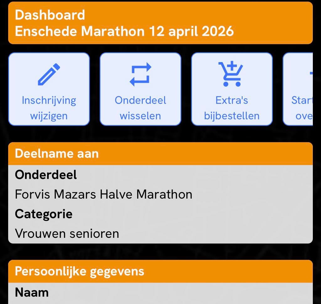 Enschede HALVE marathon!, Eén persoon