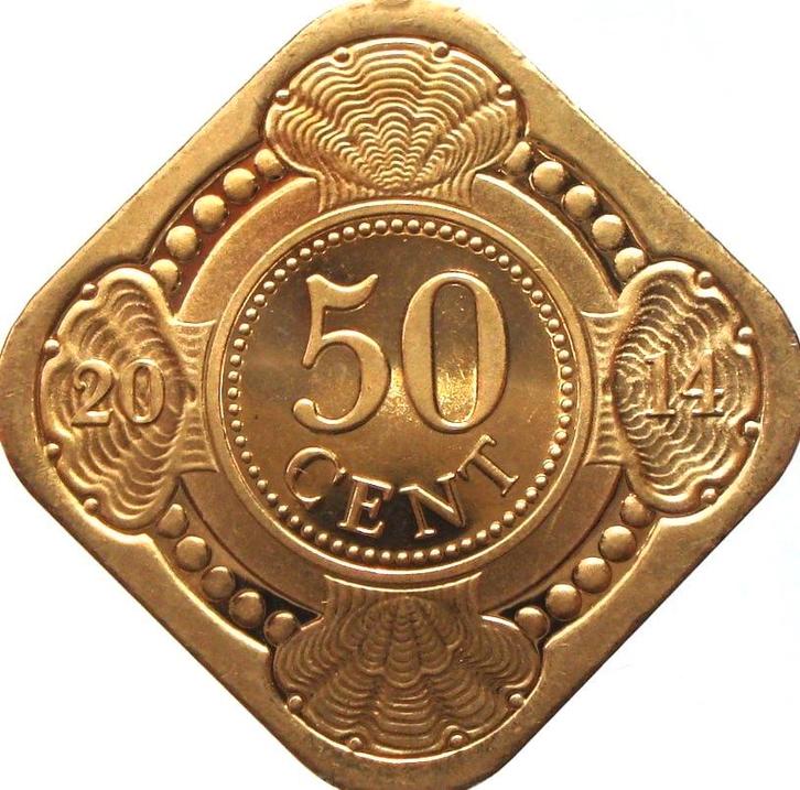Nederlandse Antillen 50 cent 2014 (FDC), Postzegels en Munten, Munten | Amerika, Losse munt, Noord-Amerika, Ophalen of Verzenden