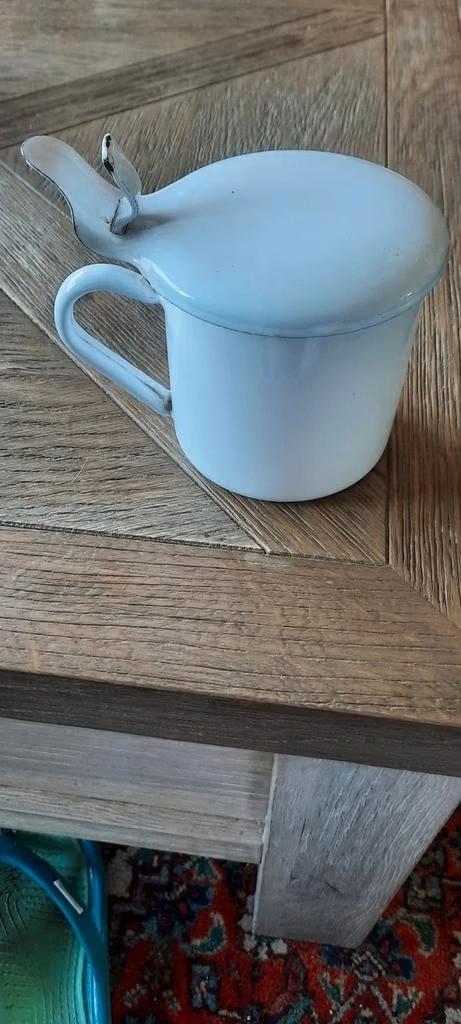 antieke emaille sputumpotje, Antiek en Kunst, Antiek | Emaille, Ophalen of Verzenden