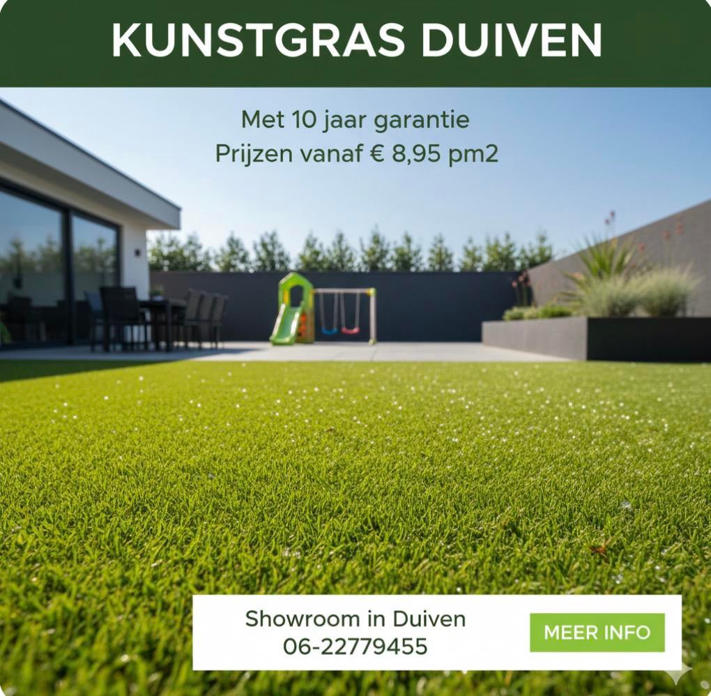KUNSTGRAS DUIVEN, Tuin en Terras, Gras en Kunstgras, Nieuw, Kunstgras, Ophalen of Verzenden