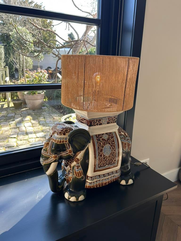 Olifantenlamp XXL - Keramiek incl. lampenkamp, Ophalen, Zo goed als nieuw, Overige materialen, 50 tot 75 cm