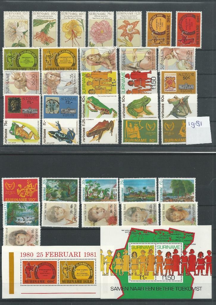 Suriname 1981, complete jaargang, Postfris., Postzegels en Munten, Postzegels | Suriname, Verzenden, Postfris