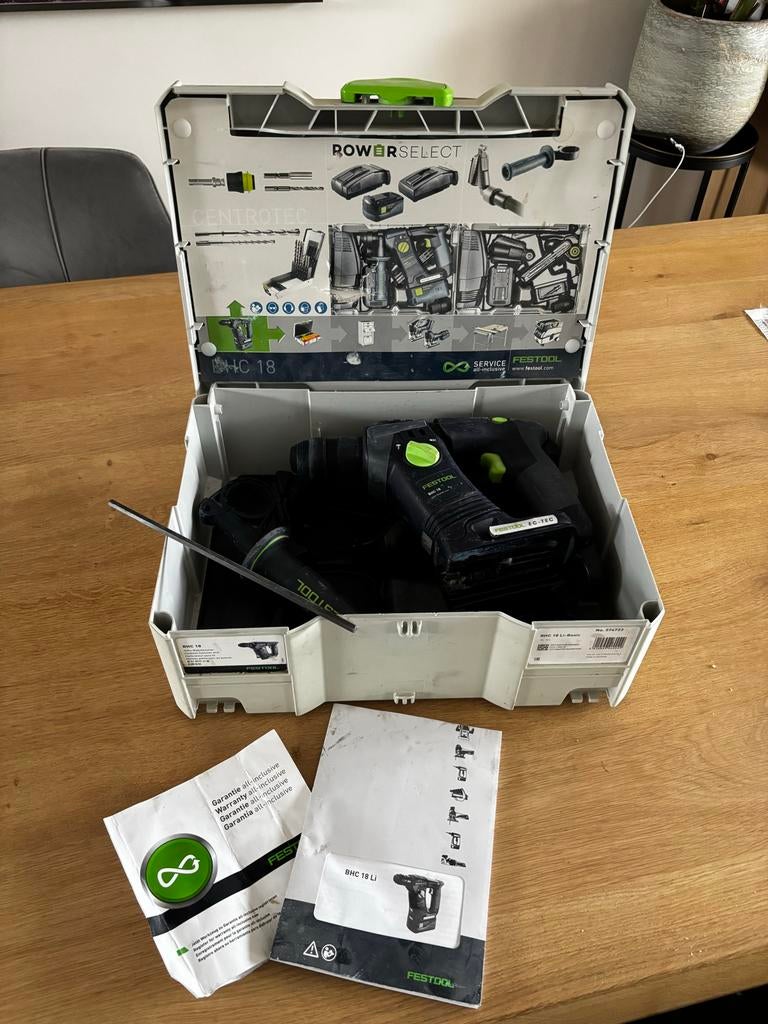 Festool BHC 18 Li-Basic Accu Boorhamer in Systainer, Gebruikt, Boor- en/of Breekhamer, Ophalen of Verzenden, Minder dan 400 watt
