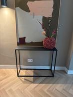 Smalle zwarte sidetable/haltafel, Huis en Inrichting, Tafels | Sidetables, Ophalen, Gebruikt, 50 tot 100 cm, Minder dan 25 cm