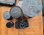 Olympus OM-2 analoge camera + Zuiko 21mm, 85mm en 300mm lenz, Ophalen of Verzenden, Spiegelreflex, Olympus, Geen optische zoom