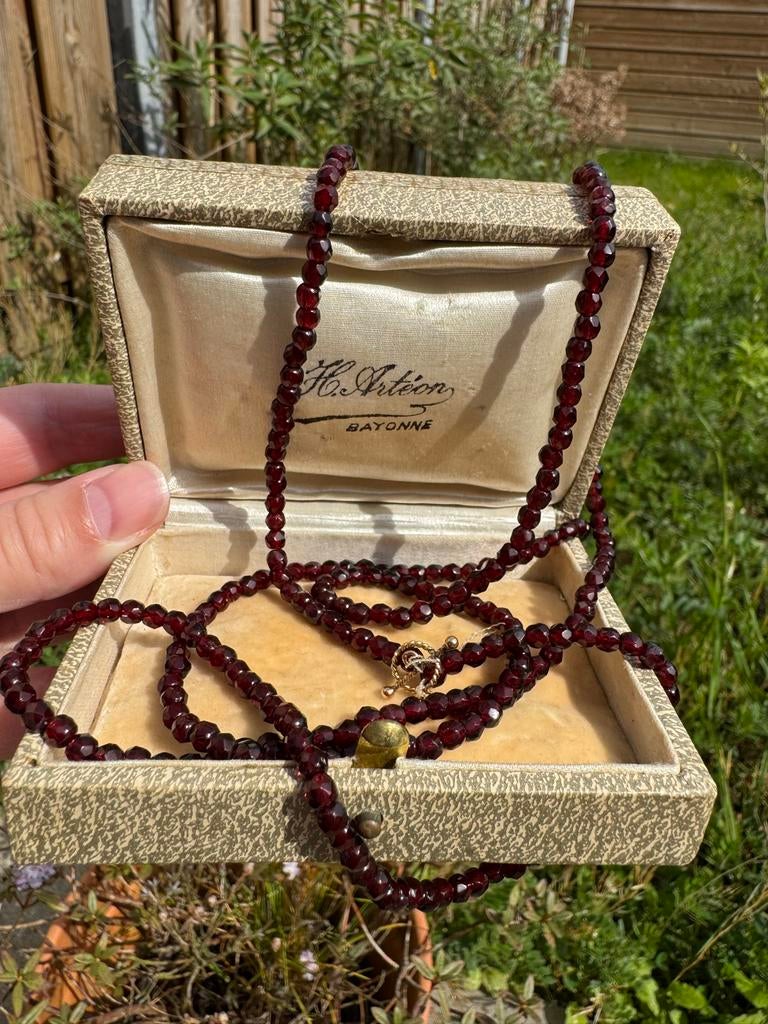 Antieke ketting met 14k gouden slotje, Verzenden, Goud, Ketting