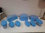 Tupperware bewaardozen en bussen, lichtblauw, 9-delig, Ophalen of Verzenden, Zo goed als nieuw, Blauw