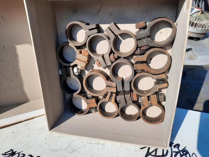 partijtje originele messing uitlaatklemmen uitlaat klemmen, Fietsen en Brommers, Brommeronderdelen | Kreidler, Gebruikt, Uitlaat