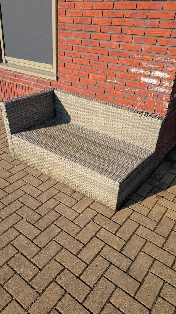 Deel loungebank gratis ophalen, Tuin en Terras, Tuinsets en Loungesets, Gebruikt, Loungeset, Wicker, Bank
