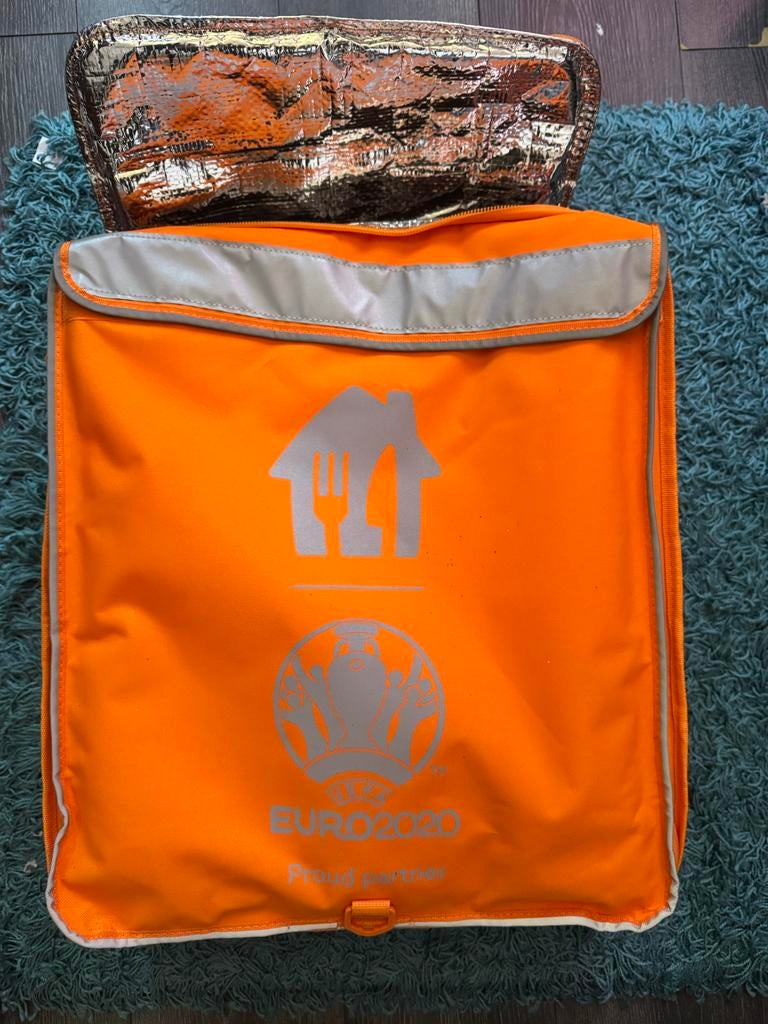 Grote oranje bezorgtas - Take away delivery bag, Kleding | Heren, Ophalen of Verzenden, Gedragen
