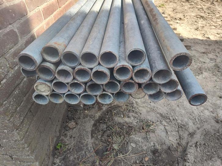 Gebruikt steiger materiaal met koppelingen, Doe-het-zelf en Verbouw, Steigers, Gebruikt, Overige typen, 5 meter of hoger, Ophalen