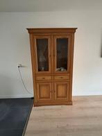 Eiken buffetkast met glazen deuren, Huis en Inrichting, Kasten | Buffetkasten, Ophalen, Glas, Gebruikt, Met deur(en)