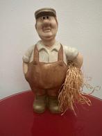 Beeld boer met stro vintage oud, Ophalen of Verzenden, Zo goed als nieuw, Mens